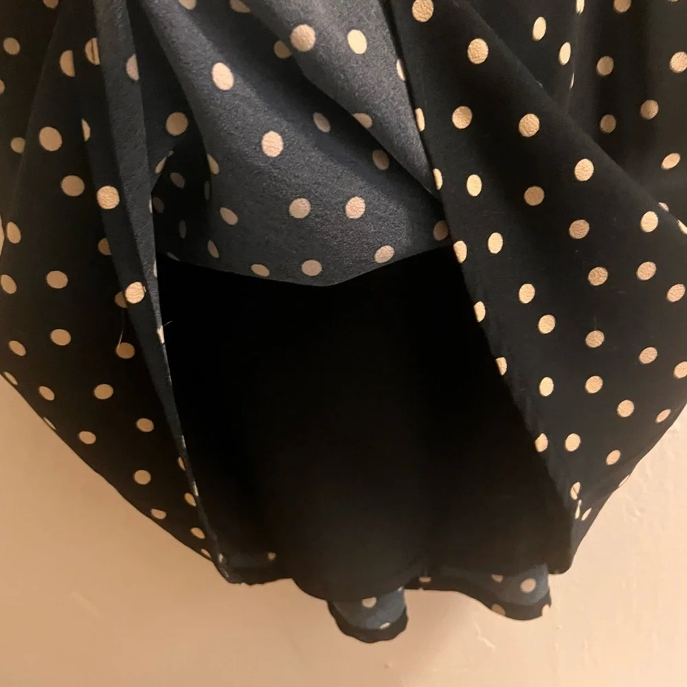 abercrombie & fitch black & white polka dot sleeveless backless midi dress